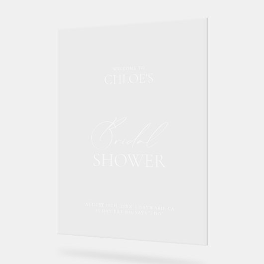 Elegant Minimal Vrijgezellenfeest Acryl Welkomstbo Acryl Bord (Hoek)