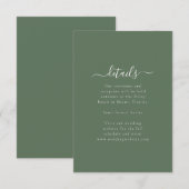 Elegant Minimal Wedding Details Enclosure Card Informatiekaartje (Voorkant / Achterkant)