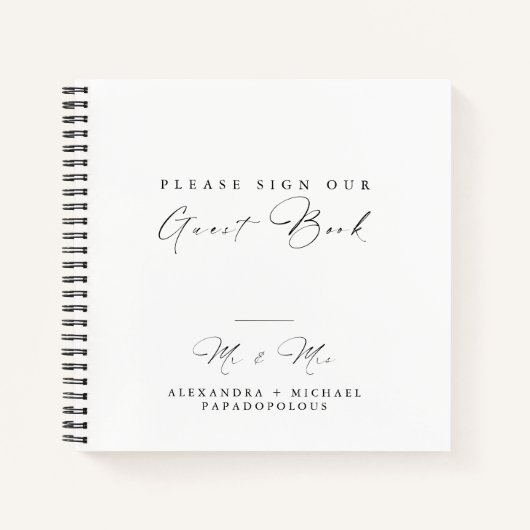 Elegant Minimal Wedding Guest Book Notitieboek (Voorkant)