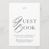 Elegant Minimal Wedding Guest Book Sign Kaart (Voorkant)