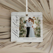Elegant Minimal Wedding His Vows Couples Photos Metalen Ornament