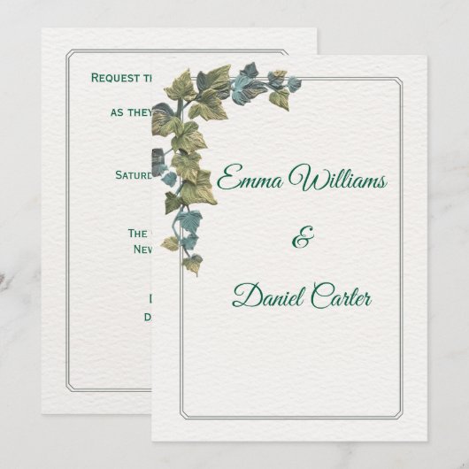 Elegant Minimal Wedding Invitation – Customizable  Kaart (Voorkant / Achterkant)