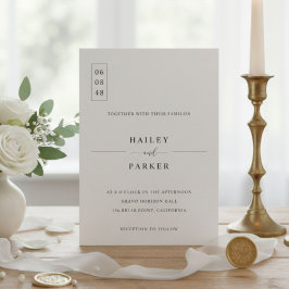 Elegant Minimal Wedding Invitation Kaart