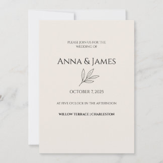 ✨ Elegant Minimal Wedding Invitation ✨ Kaart