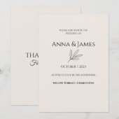 ✨ Elegant Minimal Wedding Invitation ✨ Kaart (Voorkant / Achterkant)