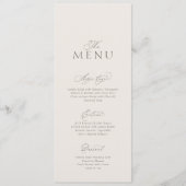 Elegant Minimal Wedding Menu Card with Pattern Kaart (Voorkant)