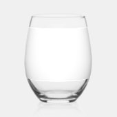Elegant Minimal Wedding Monogram Stemless Wine Gla Wijnglas Zonder Voet (Achterkant)