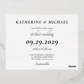 Elegant Minimal Wedding Real Gold Foil Invitation Folie Feestdagen Briefkaart (Achterkant)