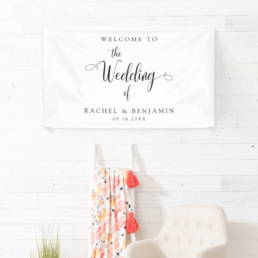 Elegant Minimal Welkome Fancy Manuscript van de We Spandoek (Insitu)