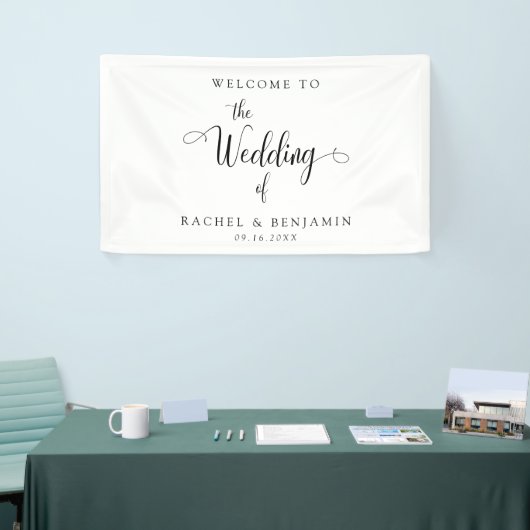 Elegant Minimal Welkome Fancy Manuscript van de We Spandoek (Beurs)