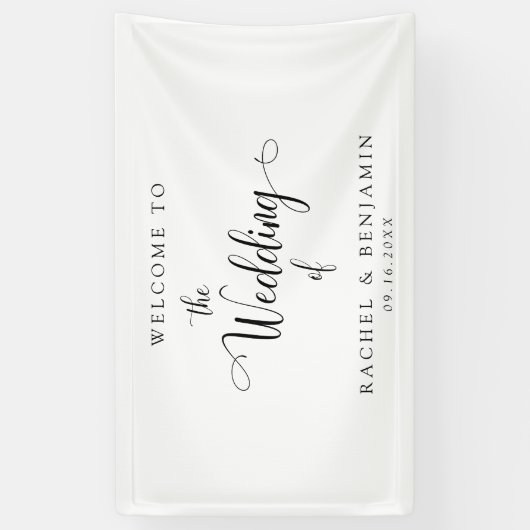 Elegant Minimal Welkome Fancy Manuscript van de We Spandoek (Verticaal)