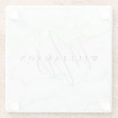 Elegant Minimal White Marble Mrs Script Custom Glazen Onderzetter (Achterkant)
