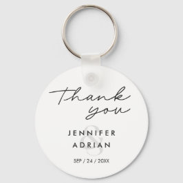 Elegant Minimal White Modern Wedding Sleutelhanger