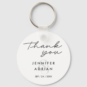 Elegant Minimal White Modern Wedding Sleutelhanger