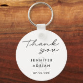 Elegant Minimal White Modern Wedding Sleutelhanger (Voorkant)