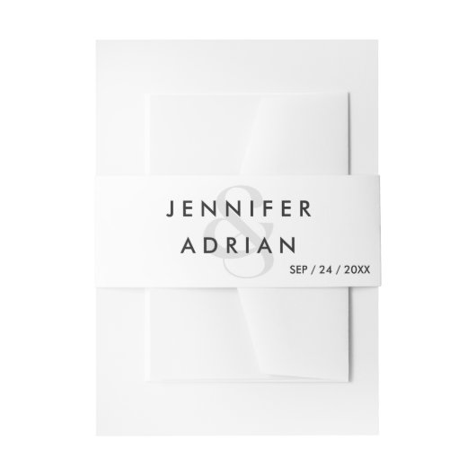 Elegant Minimal White Modern Wedding Uitnodigingen Wikkel (Voorkant Voorbeeld)