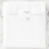 Elegant Minimal White Modern Wedding Vierkante Sticker (Tas)