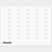 Elegant Minimal White Modern Wedding Vierkante Sticker (Vel)