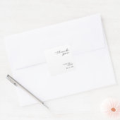 Elegant Minimal White Modern Wedding Vierkante Sticker (Envelop)
