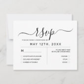 Elegant Minimal White Monogram Wedding RSVP (Voorkant)