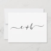 Elegant Minimal White Monogram Wedding RSVP (Achterkant)
