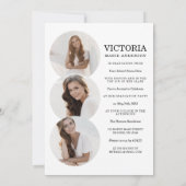 Elegant Minimal White Photo Typography Afstuderen Kaart (Achterkant)