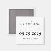 Elegant Minimal White Wedding Save The Date Magneet (Voorkant / Achterkant)