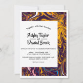 Elegant Minimale Abstracte Kunstbruiloft Kaart (Voorkant)