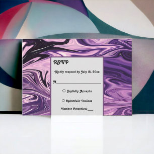 Elegant Minimale Abstracte Paint Blue Galaxy Weddi RSVP Kaartje