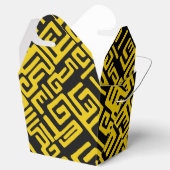 Elegant Minimale Afrikaanse Tribale Gele Lijn Bedankdoosjes (Geopend)