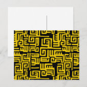 Elegant Minimale Afrikaanse Tribale Gele Lijn Briefkaart (Voorkant / Achterkant)
