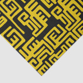 Elegant Minimale Afrikaanse Tribale Gele Lijn Tissuepapier (Detail)