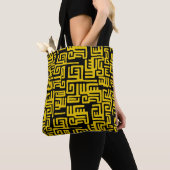 Elegant Minimale Afrikaanse Tribale Gele Lijn Tote Bag (Dichtbij)
