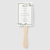 Elegant Minimale bladeren Lijst Groene Olijfjager Handwaaier (Voorkant)