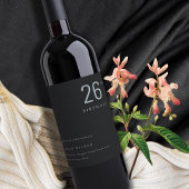 Elegant Minimale Bold Black Blauw Elke zondag Wijn Etiket