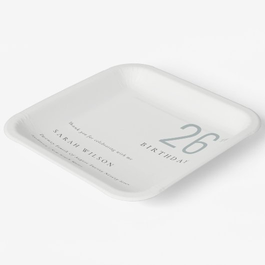 Elegant Minimale Bold Dusky Blue Elke zondag Papieren Bordje (Gebogen)