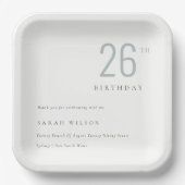 Elegant Minimale Bold Dusky Blue Elke zondag Papieren Bordje (Voorkant)