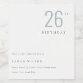 Elegant Minimale Bold Dusky Blue Elke zondag Wijn Etiket (Enkel label)