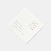 Elegant Minimale Bold Dusky Blush Any Age Birthday Servet (Hoek)