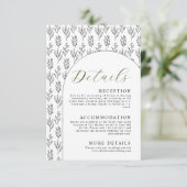 Elegant minimale bruiloft - Details Enclosure Card Informatiekaartje (Staand voorkant)