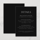 Elegant minimale bruiloft - Details Enclosure Card Kaart (Voorkant / Achterkant)