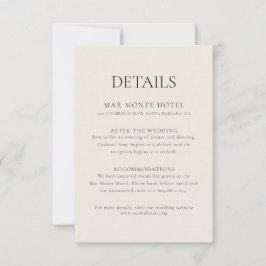 Elegant minimale bruiloft - Details Enclosure Card Kaart