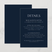 Elegant minimale bruiloft - Details Enclosure Card Kaart (Voorkant / Achterkant)