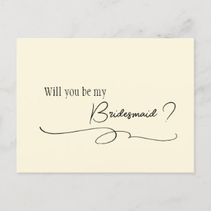 Elegant Minimale Calligrafie Bridesmaid Voorstel P Briefkaart