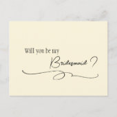 Elegant Minimale Calligrafie Bridesmaid Voorstel P Briefkaart (Voorkant)