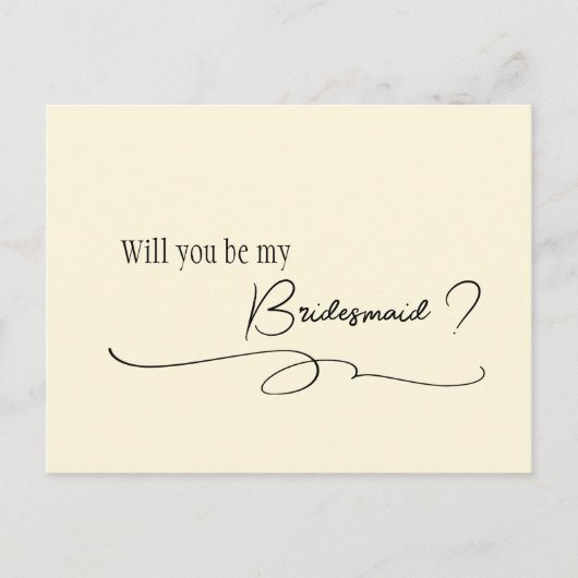 Elegant Minimale Calligrafie Bridesmaid Voorstel P Briefkaart (Voorkant)
