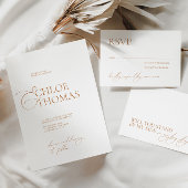 Elegant Minimale Calligrafie Witte Klassieke bruil Kaart