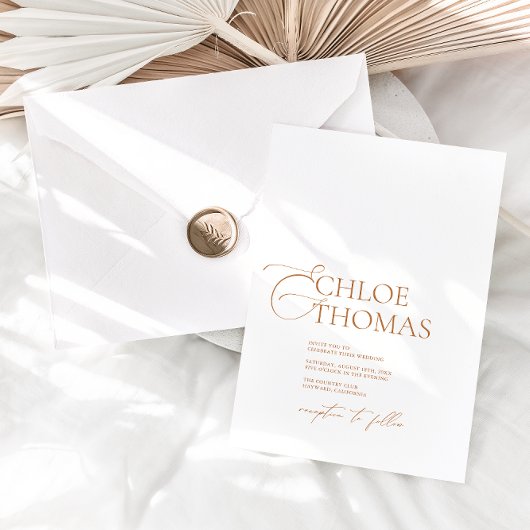 Elegant Minimale Calligrafie Witte Klassieke bruil Kaart