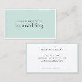 Elegant minimale consultatie over witte mint-grens visitekaartje (Voorkant / Achterkant)