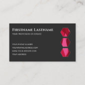 Elegant minimale donkergrijze bessen hexagon vorme visitekaartje (Achterkant)